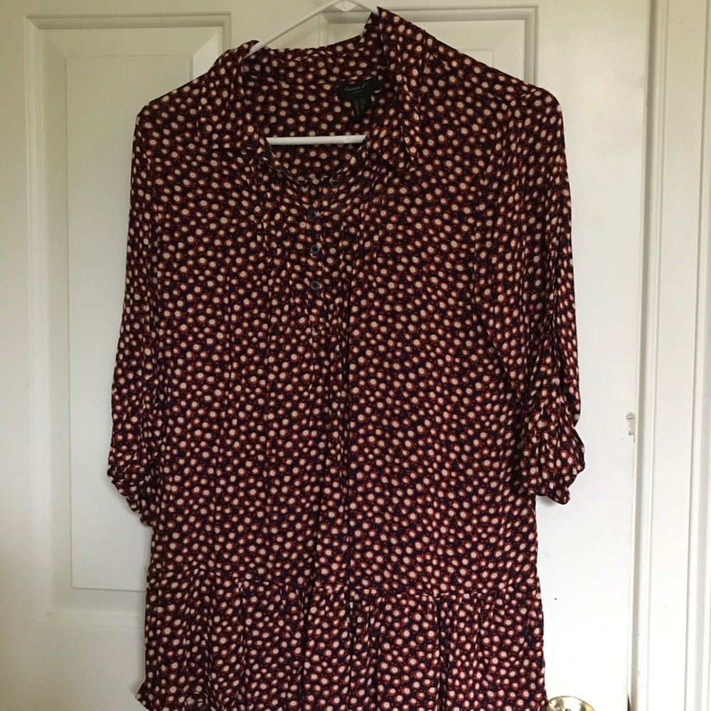 Forever 21 Orange, Blue Blouse